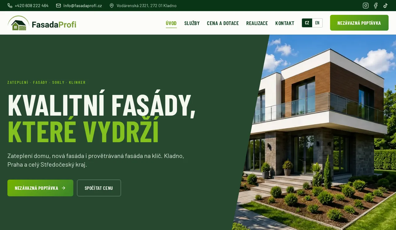 Ukázka webu FasádaProfi — zateplení a fasády