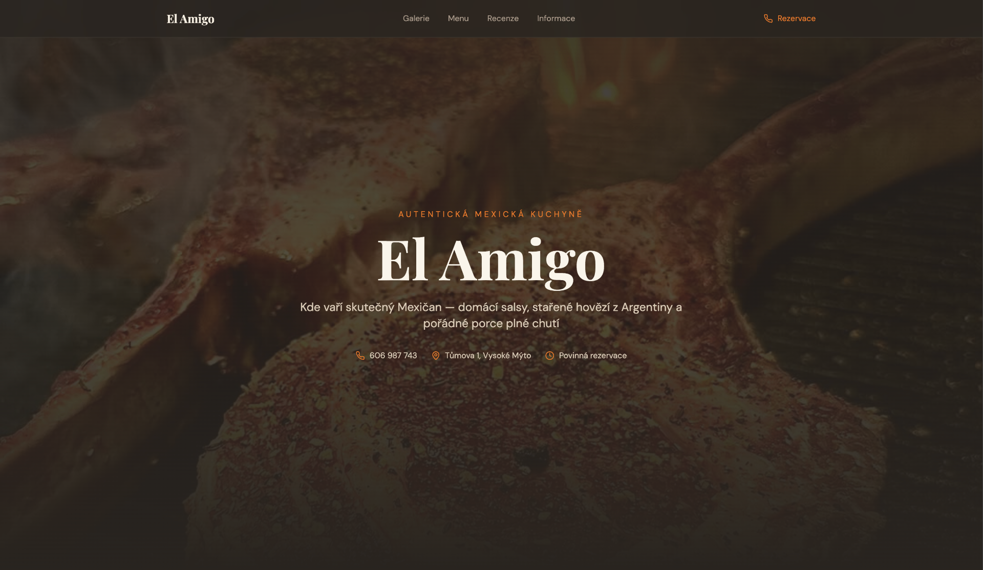 Ukázka webu El Amigo – Mexická Restaurace